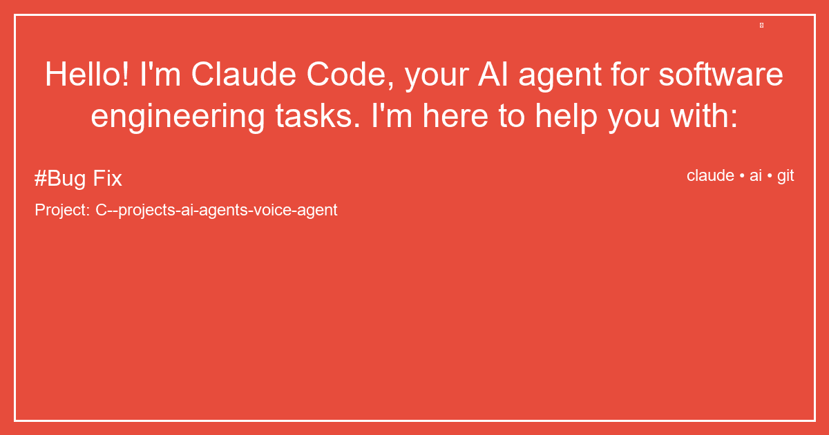Hello! I'm Claude Code, your AI agent for software engineering tasks. I'm here to help you with:
