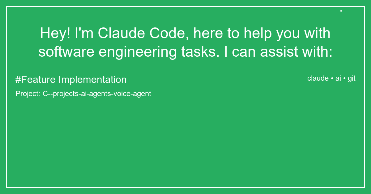 Hey! I'm Claude Code, here to help you with software engineering tasks. I can assist with:
